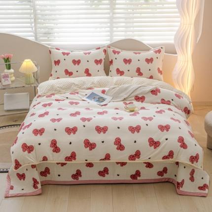 91家纺网 家纺一手货源 找家纺 （总）青竹苑2023新款床盖款四件套牛奶绒夹棉床盖宝宝绒豆豆学生三件套