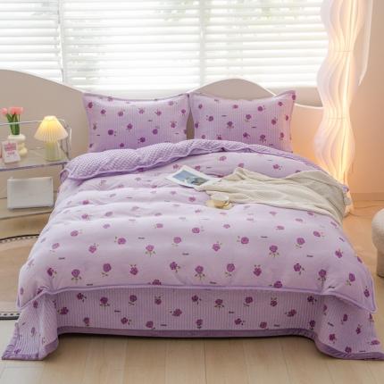 91家纺网 家纺一手货源 找家纺 （总）青竹苑2023新款床盖款四件套牛奶绒夹棉床盖宝宝绒豆豆学生三件套