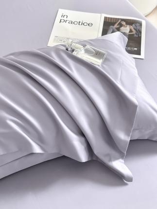 618家纺 2023新款100支北欧长绒棉单品系列 枕套 纯色紫灰