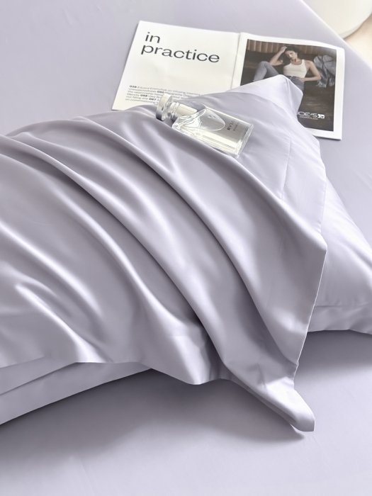 91家纺网 家纺一手货源 找家纺 618家纺 2023新款100支北欧长绒棉单品系列 枕套 纯色紫灰