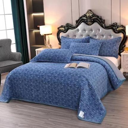 （总）罗晴娜 2023新款色织牛奶绒梦幻空间三件套床盖毛毯