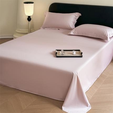 618家纺 2023新款100支北欧长绒棉单床单 纯色梦幻粉