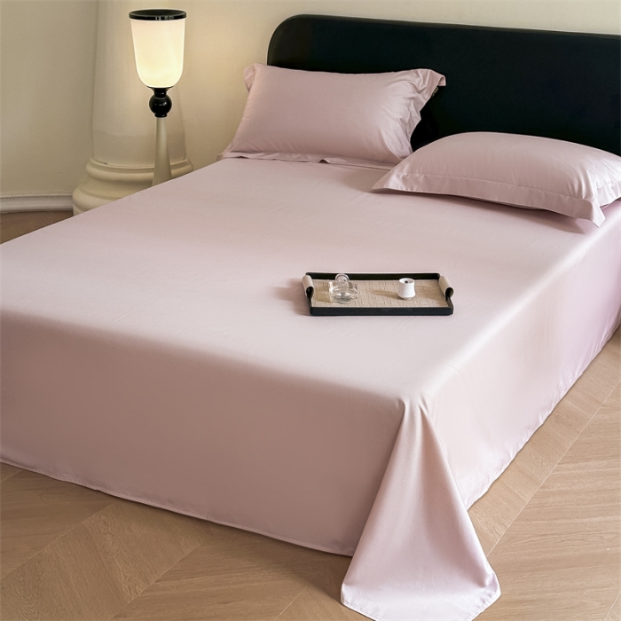 91家纺网 家纺一手货源 找家纺 618家纺 2023新款100支北欧长绒棉单床单 纯色梦幻粉