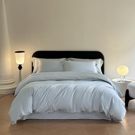 618家纺 2023新款100支北欧长绒棉单被套 纯色冰蓝