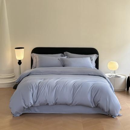 618家纺 2023新款100支北欧长绒棉单被套 纯色灰蓝