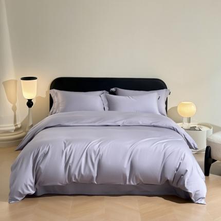 618家纺 2023新款100支北欧长绒棉单被套 纯色紫灰