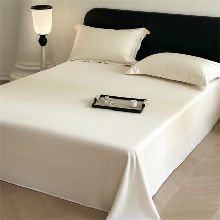 618家纺 2023新款100支北欧长绒棉单床单 纯色元气白桃