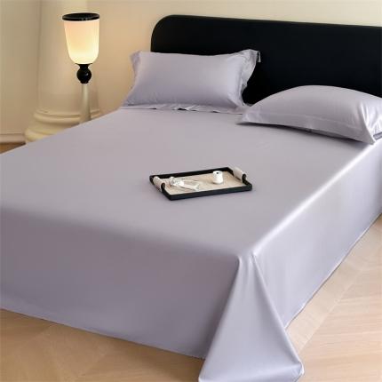 618家纺 2023新款100支北欧长绒棉单床单 纯色紫灰