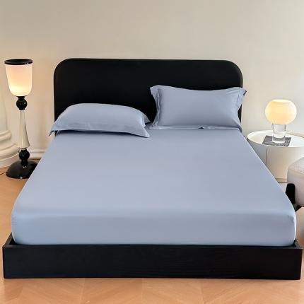 91家纺网 家纺一手货源 找家纺 618家纺 2023新款100支北欧长绒棉单床笠 灰蓝