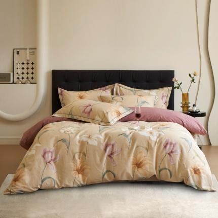 91家纺网 家纺一手货源 找家纺 希文 2023新款全棉生态磨毛四件套 温婉