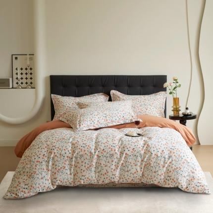 91家纺网 家纺一手货源 找家纺 希文 2023新款全棉生态磨毛四件套 香漫