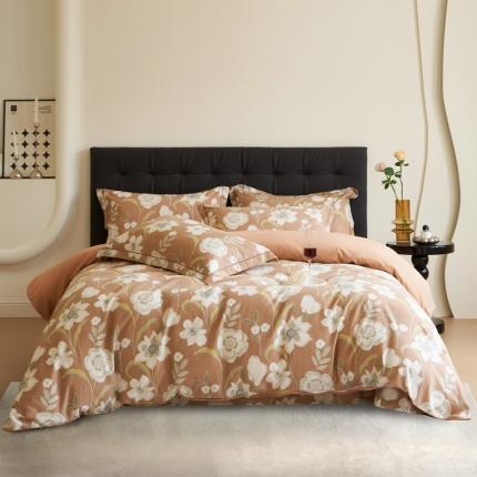 91家纺网 家纺一手货源 找家纺 希文 2023新款全棉生态磨毛四件套 优雅艺术