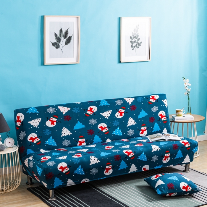 91家纺网 家纺一手货源 找家纺 弹力印花无扶手沙发床套 弹性双人沙发套子 防尘沙发罩