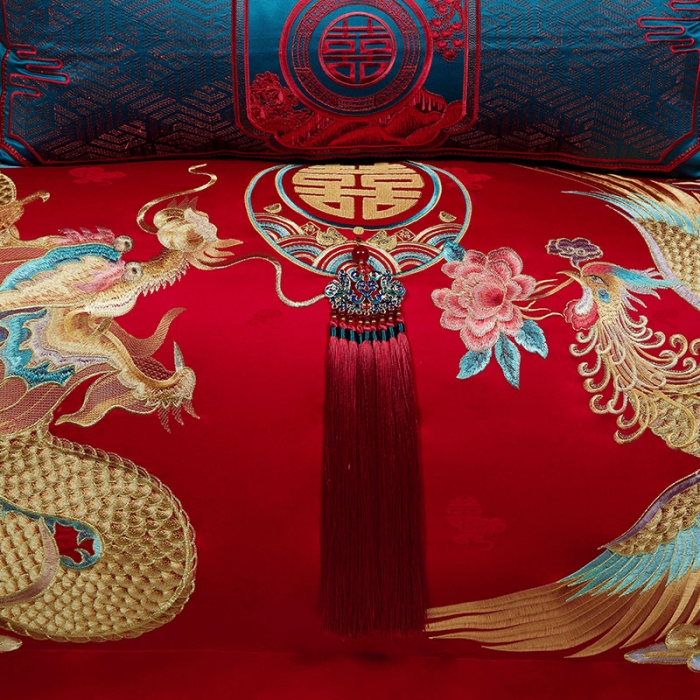 91家纺网 家纺一手货源 找家纺 （总）缔缦 2023新款100s全棉长绒棉刺绣四件套婚庆