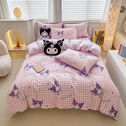 91家纺网 家纺一手货源 找家纺 爱丽丝 2024新款KT猫 三丽鸥全棉四件套套件系列 萌妞