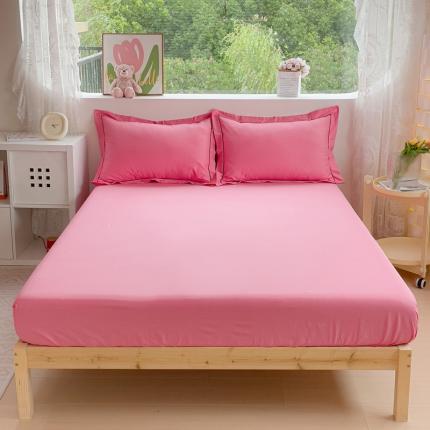 91家纺网 家纺一手货源 找家纺 （总）2025床笠全棉纯色床笠双拼简约床笠三件套可定制