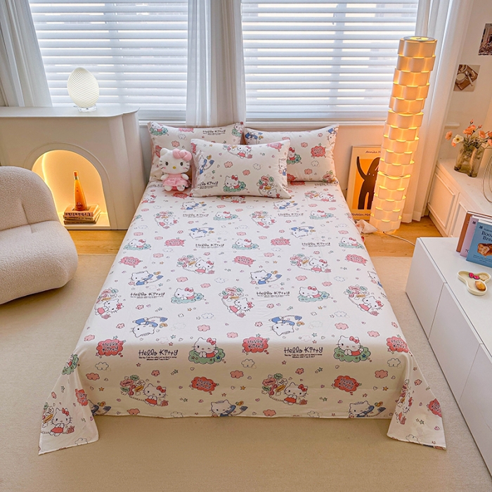 91家纺网 家纺一手货源 找家纺 （总）爱丽丝 2024新款KT猫 三丽鸥全棉四件套套件系列