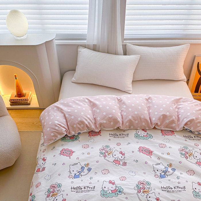 91家纺网 家纺一手货源 找家纺 （总）爱丽丝 2024新款KT猫 三丽鸥全棉四件套套件系列