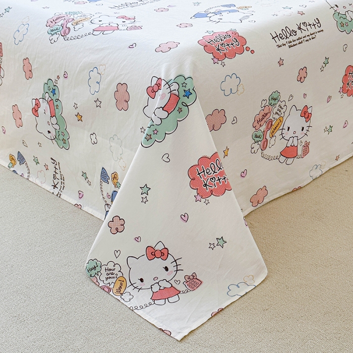 91家纺网 家纺一手货源 找家纺 （总）爱丽丝 2024新款KT猫 三丽鸥全棉四件套套件系列