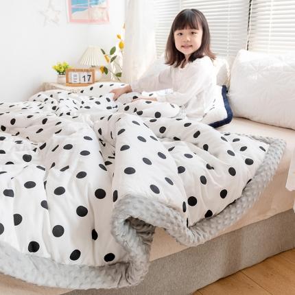 91家纺网 家纺一手货源 找家纺 十九色 2024新款双人全棉夹棉安抚豆豆毯豆豆被 波点