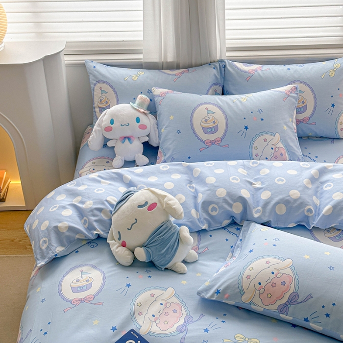 91家纺网 家纺一手货源 找家纺 爱丽丝 2024新款KT猫 三丽鸥全棉四件套套件系列 玉桂狗