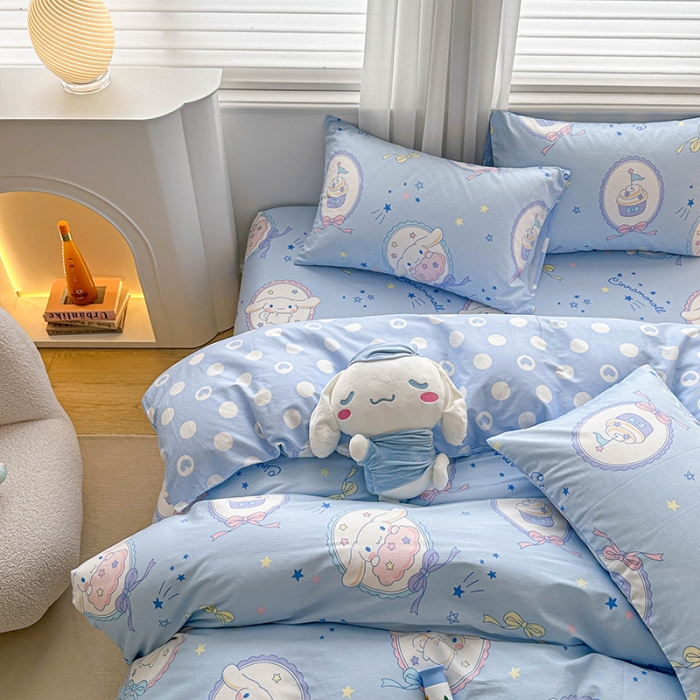 91家纺网 家纺一手货源 找家纺 爱丽丝 2024新款KT猫 三丽鸥全棉四件套套件系列 玉桂狗