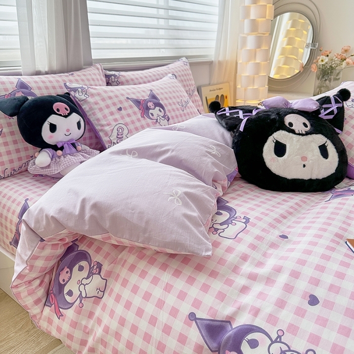 91家纺网 家纺一手货源 找家纺 爱丽丝 2024新款KT猫 三丽鸥全棉四件套套件系列 萌妞