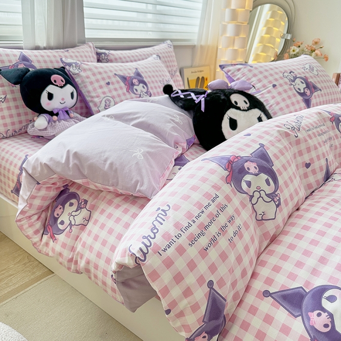 91家纺网 家纺一手货源 找家纺 爱丽丝 2024新款KT猫 三丽鸥全棉四件套套件系列 萌妞