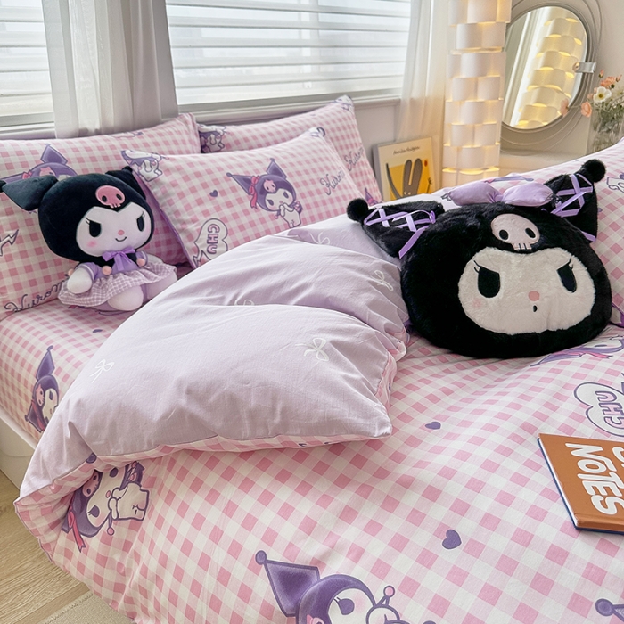 91家纺网 家纺一手货源 找家纺 爱丽丝 2024新款KT猫 三丽鸥全棉四件套套件系列 萌妞