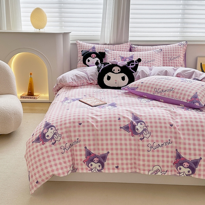 91家纺网 家纺一手货源 找家纺 爱丽丝 2024新款KT猫 三丽鸥全棉四件套套件系列 萌妞