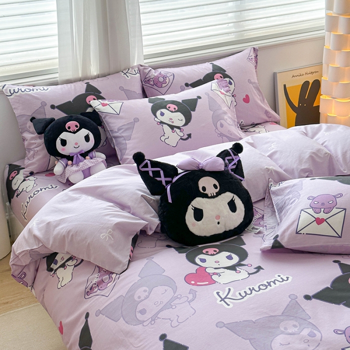 91家纺网 家纺一手货源 找家纺 爱丽丝 2024新款KT猫 三丽鸥全棉四件套套件系列 情书库洛米