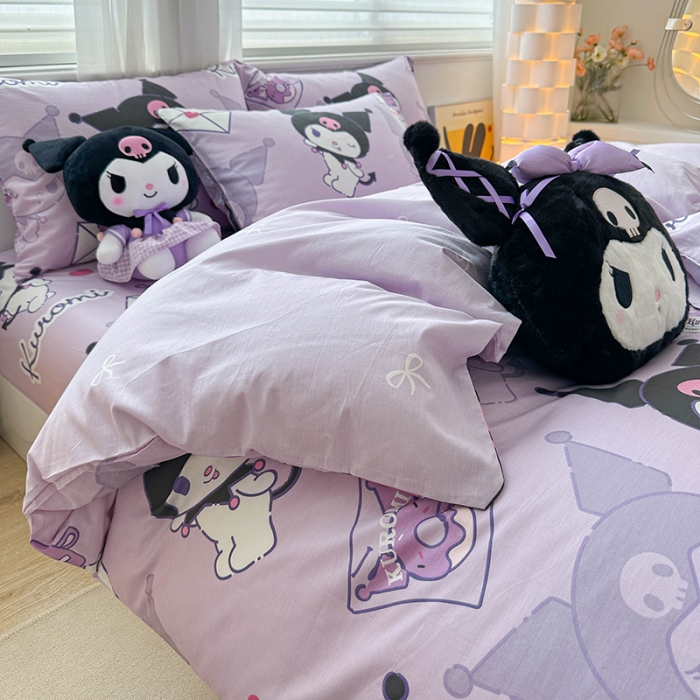 91家纺网 家纺一手货源 找家纺 爱丽丝 2024新款KT猫 三丽鸥全棉四件套套件系列 情书库洛米