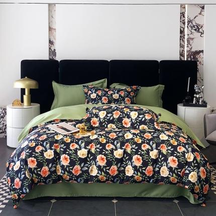 91家纺网 家纺一手货源 找家纺 (总)红馆 2003新款轻奢高支棉臻品100支数码印花四件套--简约款