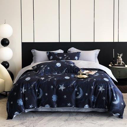 91家纺网 家纺一手货源 找家纺 红馆 2003新款轻奢高支棉臻品100支数码印花四件套--简约款 仲夏