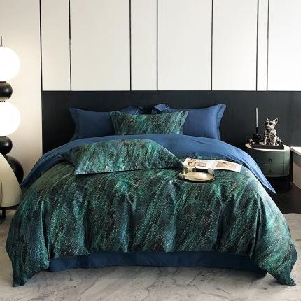 91家纺网 家纺一手货源 找家纺 红馆 2003新款轻奢高支棉臻品100支数码印花四件套--简约款 宙斯