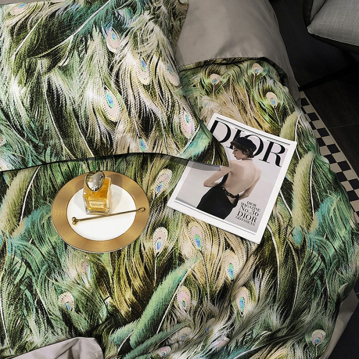 91家纺网 家纺一手货源 找家纺 (总)红馆 2003新款轻奢高支棉臻品100支数码印花四件套--简约款