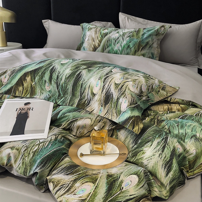 91家纺网 家纺一手货源 找家纺 (总)红馆 2003新款轻奢高支棉臻品100支数码印花四件套--简约款