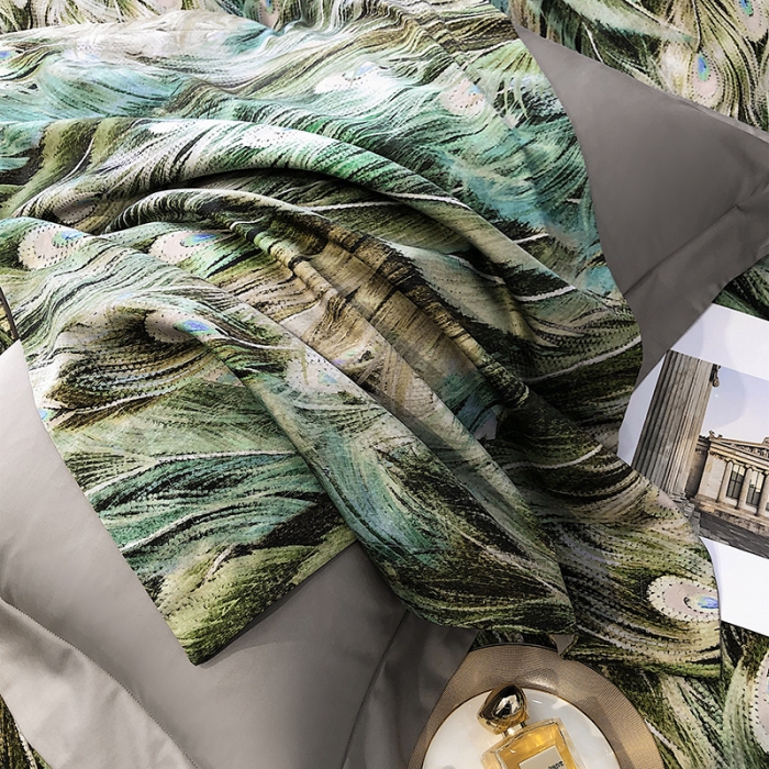 91家纺网 家纺一手货源 找家纺 (总)红馆 2003新款轻奢高支棉臻品100支数码印花四件套--简约款