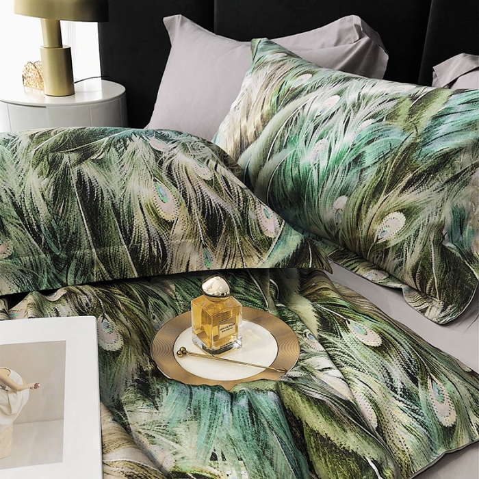 91家纺网 家纺一手货源 找家纺 红馆 2003新款轻奢高支棉臻品100支数码印花四件套--简约款 奥德莉