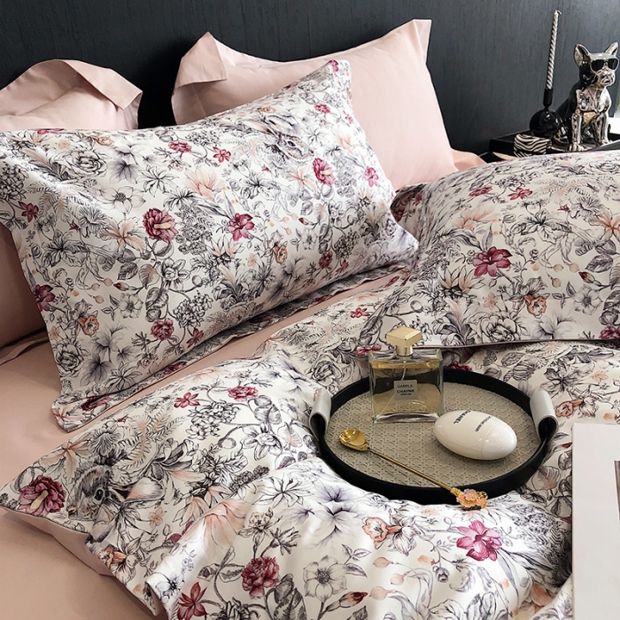 91家纺网 家纺一手货源 找家纺 红馆 2003新款轻奢高支棉臻品100支数码印花四件套--简约款 贝琳达