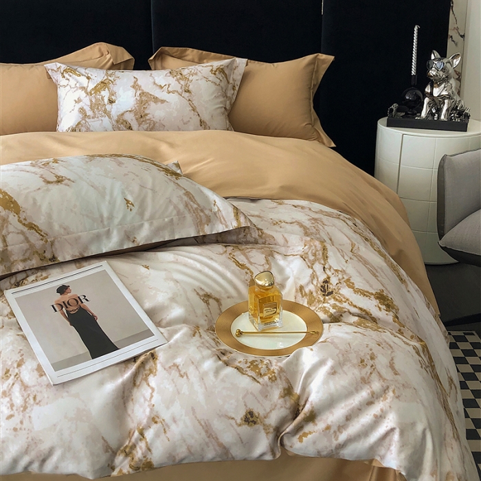 91家纺网 家纺一手货源 找家纺 红馆 2003新款轻奢高支棉臻品100支数码印花四件套--简约款 琉璃