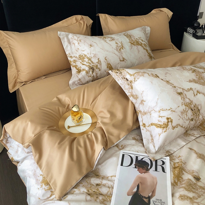 91家纺网 家纺一手货源 找家纺 红馆 2003新款轻奢高支棉臻品100支数码印花四件套--简约款 琉璃