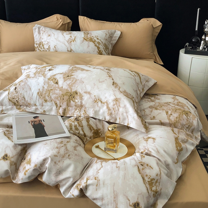 91家纺网 家纺一手货源 找家纺 红馆 2003新款轻奢高支棉臻品100支数码印花四件套--简约款 琉璃