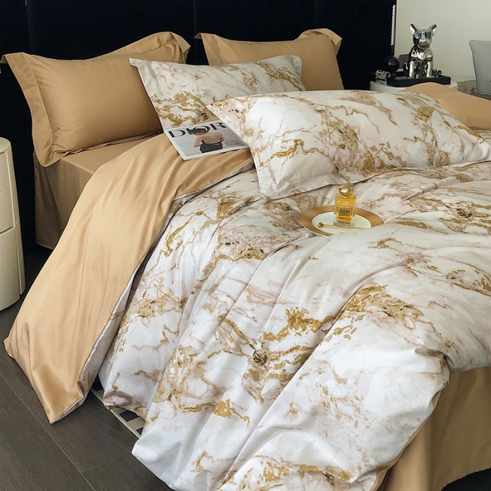 91家纺网 家纺一手货源 找家纺 红馆 2003新款轻奢高支棉臻品100支数码印花四件套--简约款 琉璃