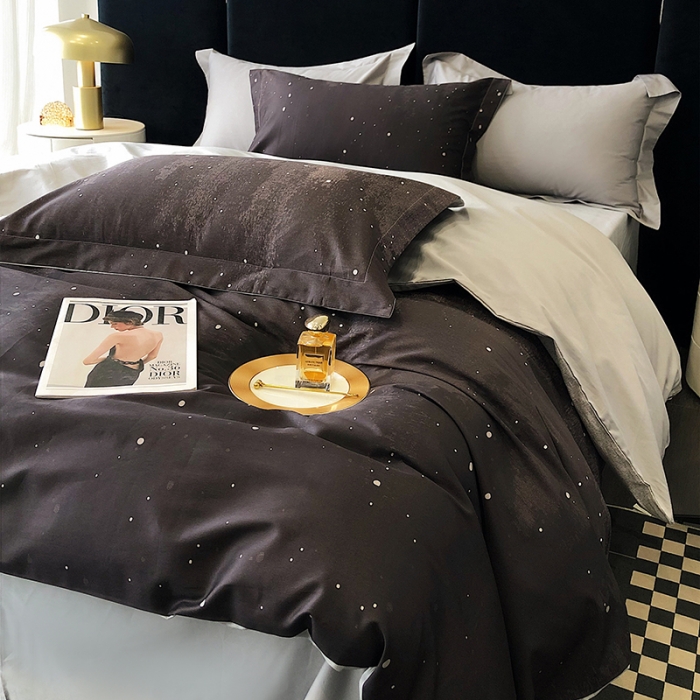 91家纺网 家纺一手货源 找家纺 红馆 2003新款轻奢高支棉臻品100支数码印花四件套--简约款 魅影