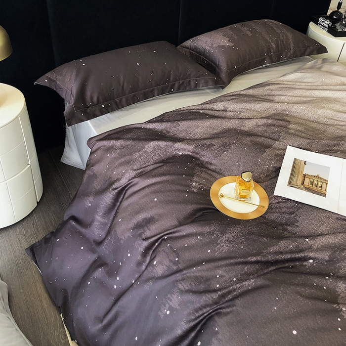 91家纺网 家纺一手货源 找家纺 红馆 2003新款轻奢高支棉臻品100支数码印花四件套--简约款 魅影