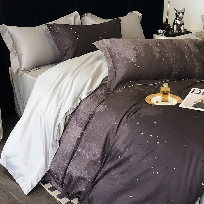 91家纺网 家纺一手货源 找家纺 红馆 2003新款轻奢高支棉臻品100支数码印花四件套--简约款 魅影