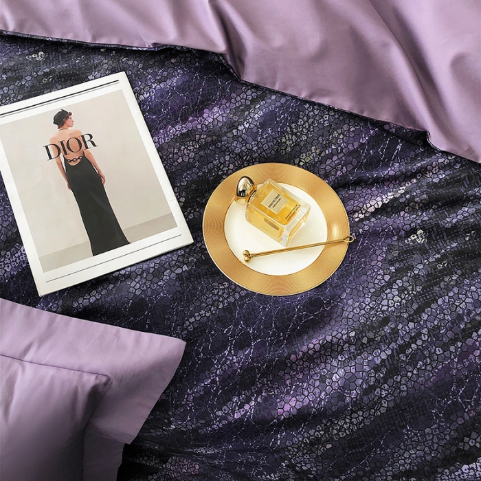 91家纺网 家纺一手货源 找家纺 红馆 2003新款轻奢高支棉臻品100支数码印花四件套--简约款 千寻