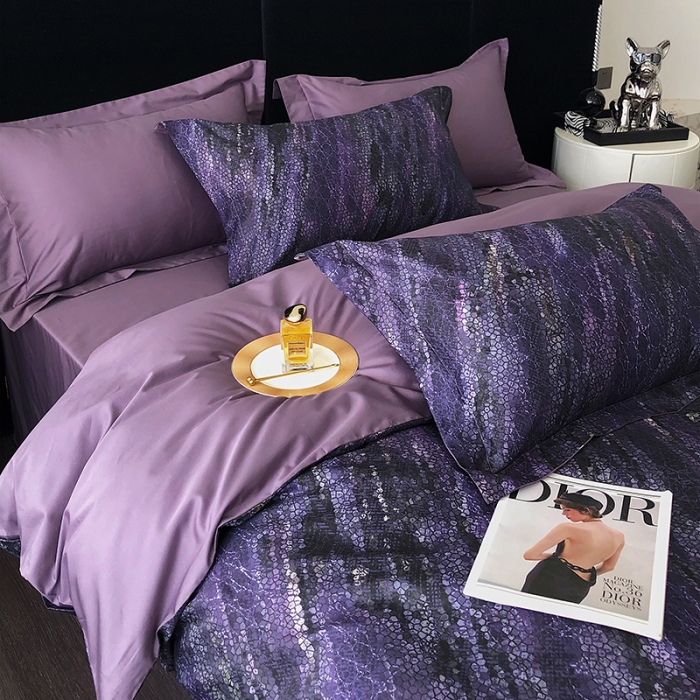 91家纺网 家纺一手货源 找家纺 红馆 2003新款轻奢高支棉臻品100支数码印花四件套--简约款 千寻