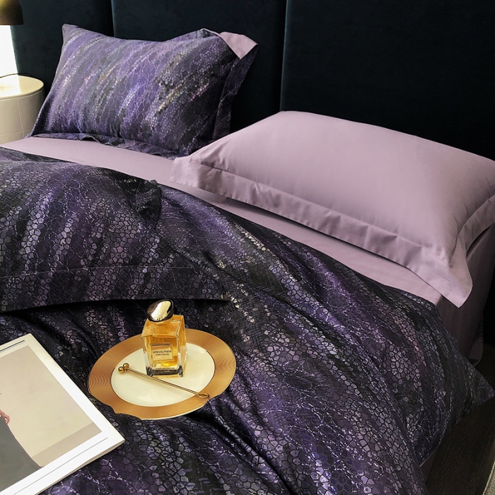 91家纺网 家纺一手货源 找家纺 红馆 2003新款轻奢高支棉臻品100支数码印花四件套--简约款 千寻